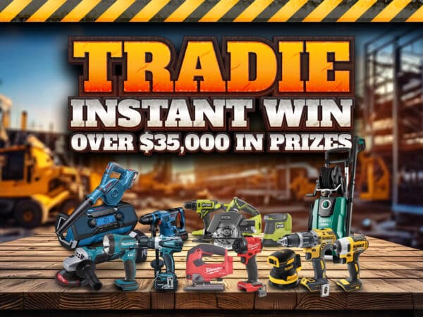 Tradie – 5,000 Instant Wins Worth <span class="orange-text">$35,000</span>